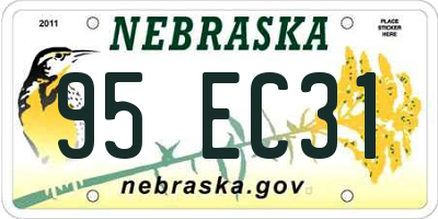 NE license plate 95EC31