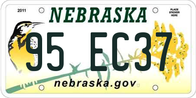 NE license plate 95EC37