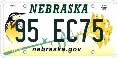 NE license plate 95EC75