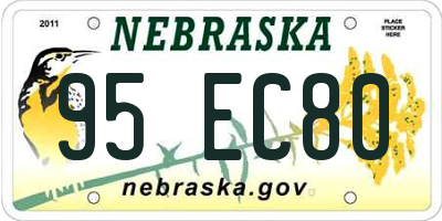 NE license plate 95EC80