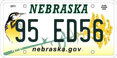 NE license plate 95ED56