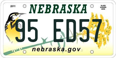 NE license plate 95ED57