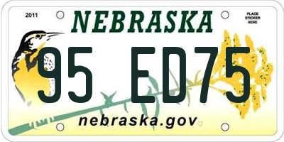 NE license plate 95ED75