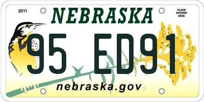 NE license plate 95ED91