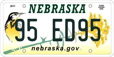 NE license plate 95ED95