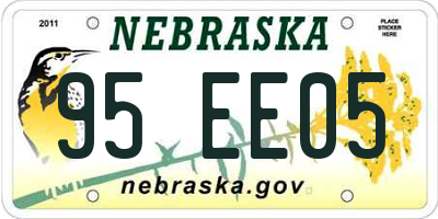 NE license plate 95EE05
