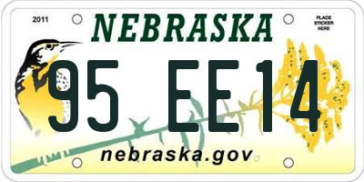 NE license plate 95EE14