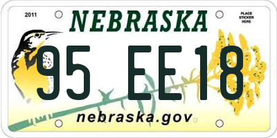 NE license plate 95EE18