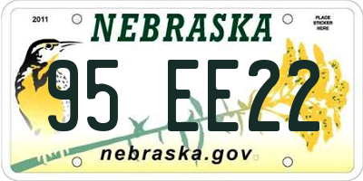 NE license plate 95EE22