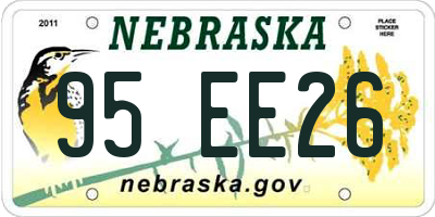 NE license plate 95EE26