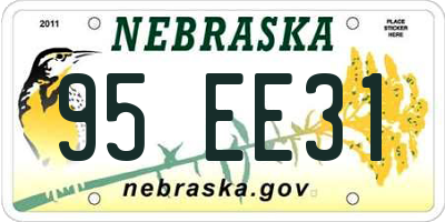 NE license plate 95EE31