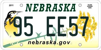 NE license plate 95EE57