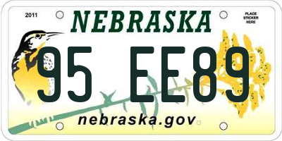 NE license plate 95EE89