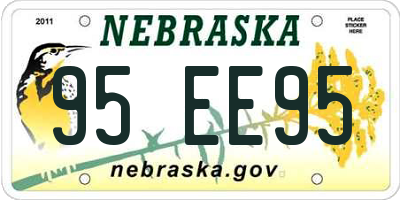 NE license plate 95EE95