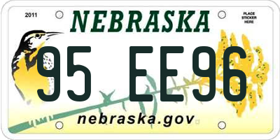 NE license plate 95EE96
