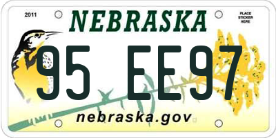 NE license plate 95EE97