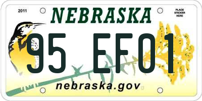 NE license plate 95EF01