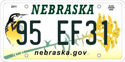 NE license plate 95EF31