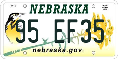 NE license plate 95EF35