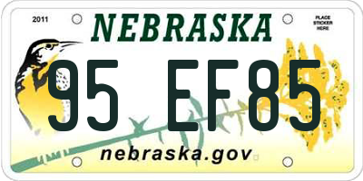 NE license plate 95EF85