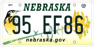 NE license plate 95EF86