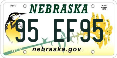 NE license plate 95EF95