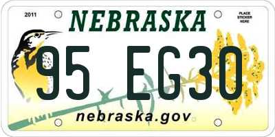NE license plate 95EG30