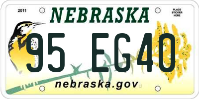 NE license plate 95EG40