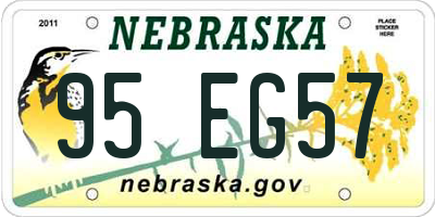 NE license plate 95EG57