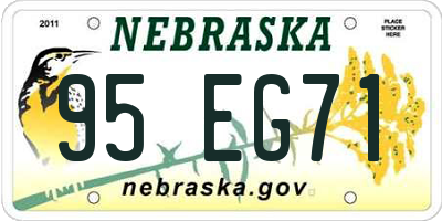 NE license plate 95EG71