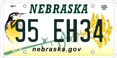 NE license plate 95EH34