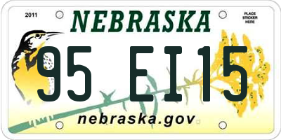 NE license plate 95EI15