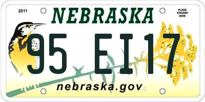 NE license plate 95EI17