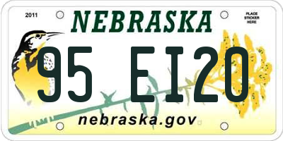 NE license plate 95EI20