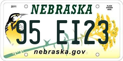 NE license plate 95EI23