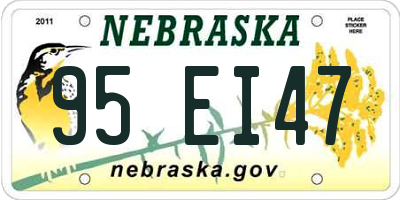NE license plate 95EI47