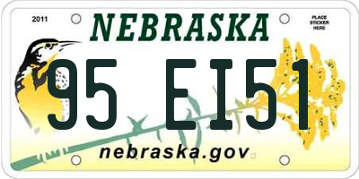 NE license plate 95EI51