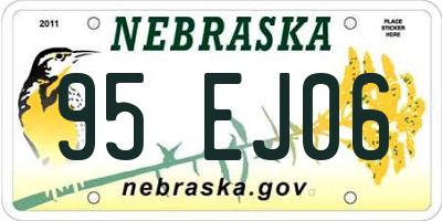 NE license plate 95EJ06
