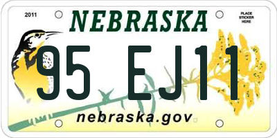 NE license plate 95EJ11