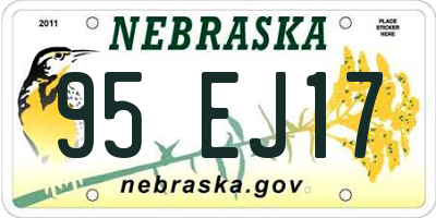 NE license plate 95EJ17