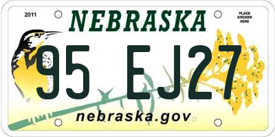 NE license plate 95EJ27