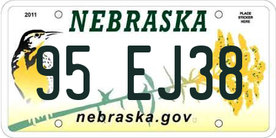 NE license plate 95EJ38