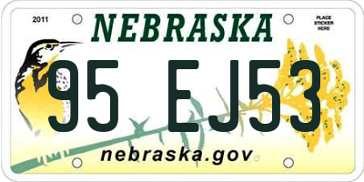 NE license plate 95EJ53