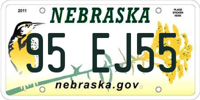NE license plate 95EJ55