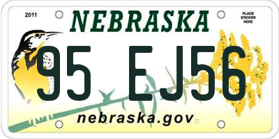 NE license plate 95EJ56