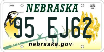 NE license plate 95EJ62