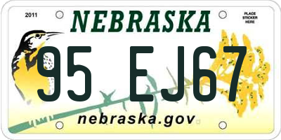 NE license plate 95EJ67