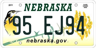NE license plate 95EJ94