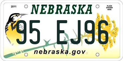 NE license plate 95EJ96