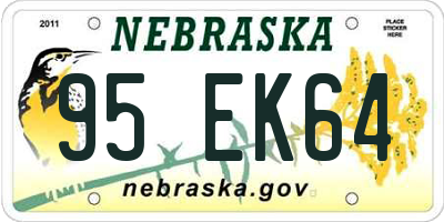 NE license plate 95EK64